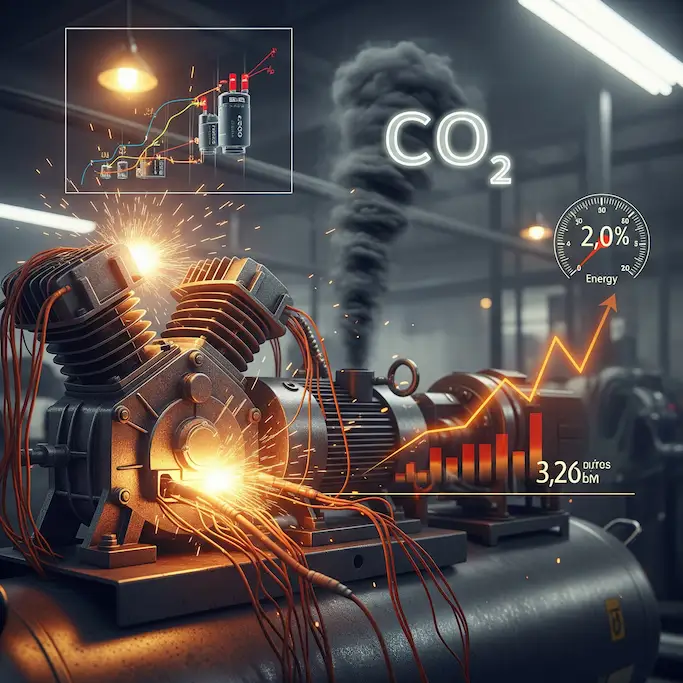 راهنمای جامع: پیشگیری از مشکلات الکتریکی کمپرسور هوا و افزایش صرفه‌جویی در CO2